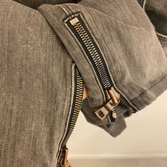 RtA Road to Awe Double Back Zip Jeans Perfect Grey Size 27 - Picture 8 of 11